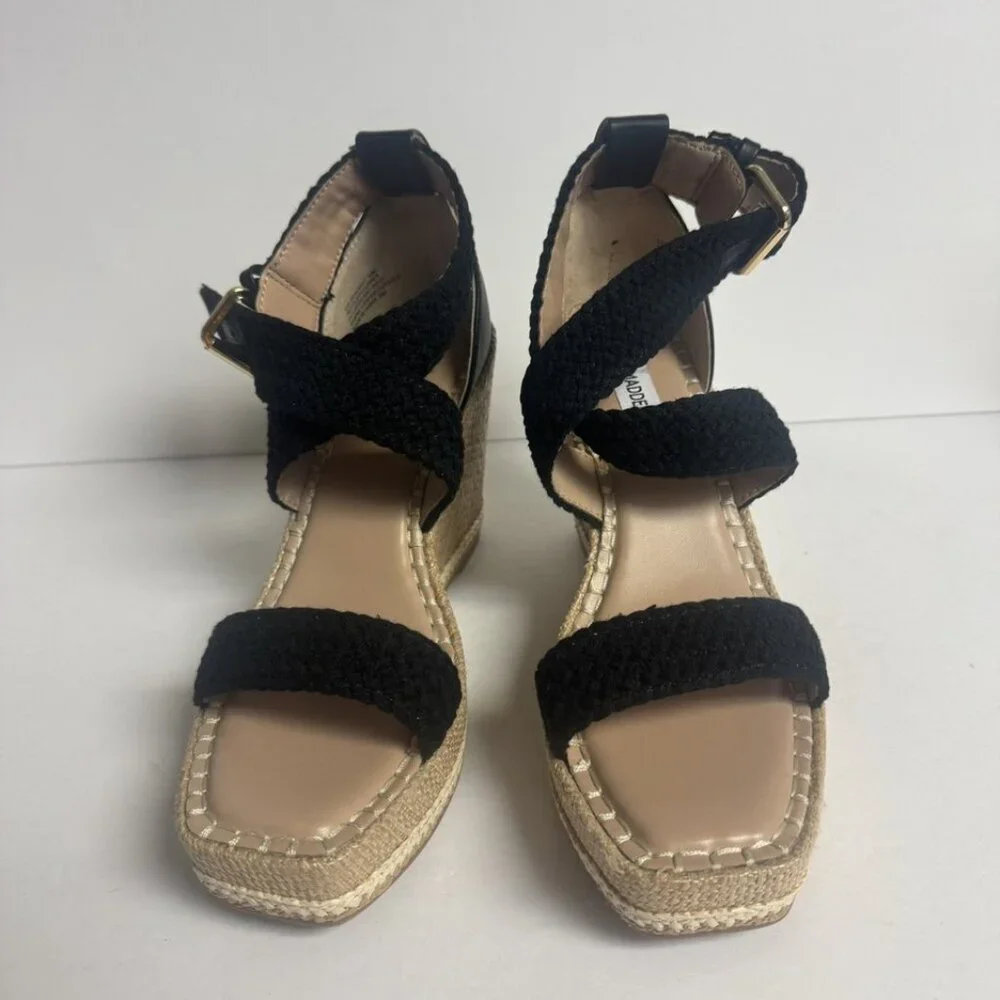 Steve Madden Womens Cali Sandal Black Size 10 M